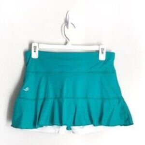 Graced By Grit Teal and White Athletic Ruffle Skirt